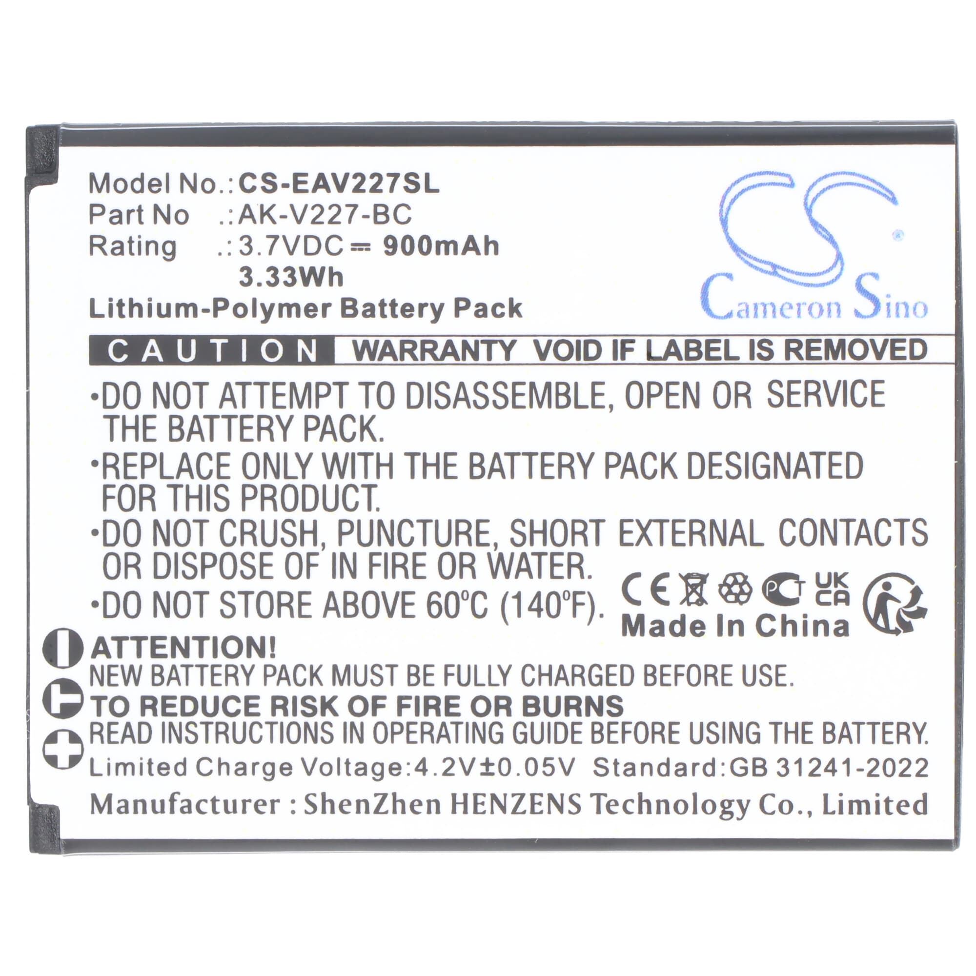 Batterie pour Emporia SIMPLICITYglam 4G V227 Li-ion 3,7V 1200mAh 4,4Wh