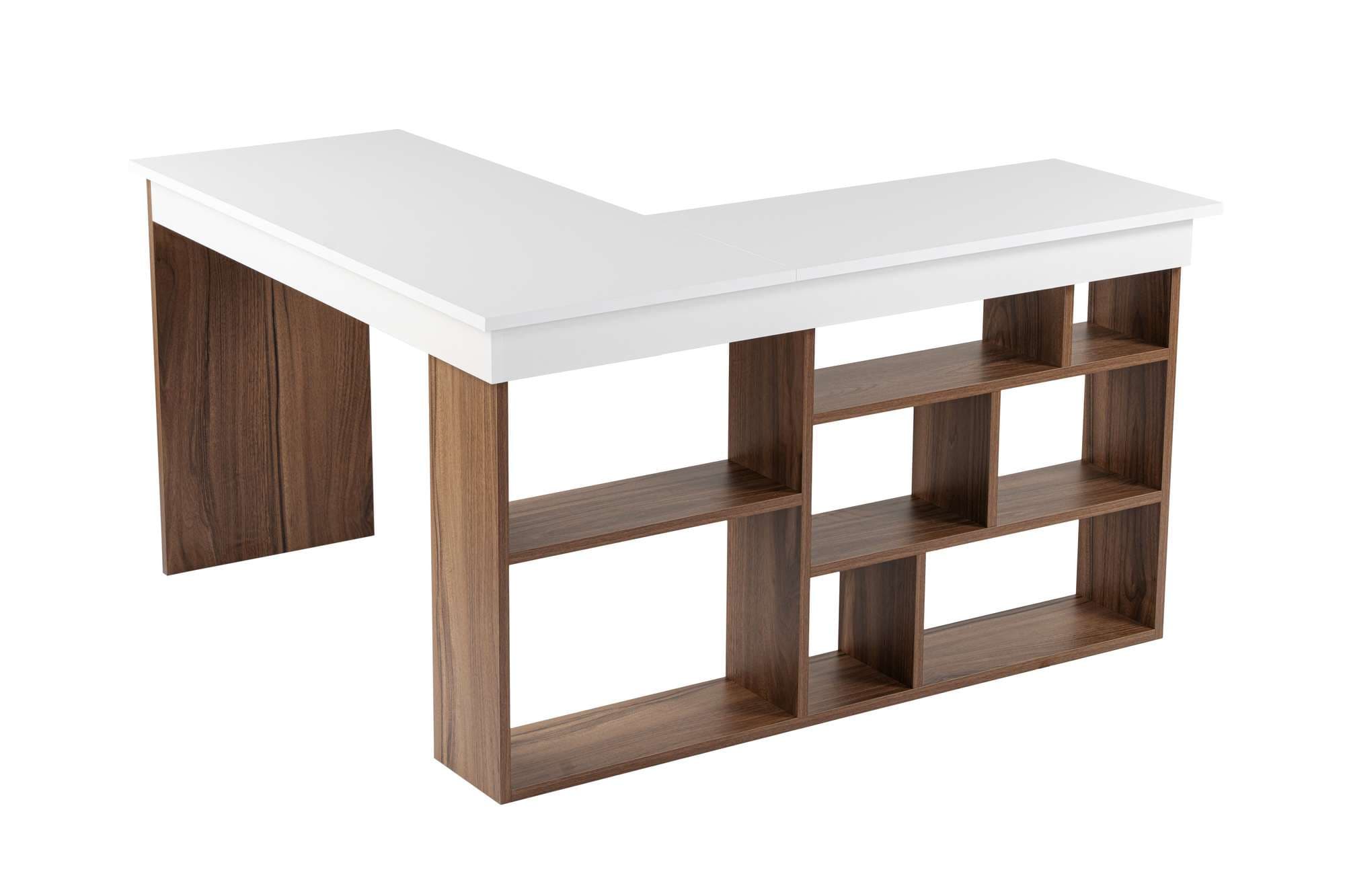bureau en bois "Vesper" 130 x 120 x 72 cm - Noyer