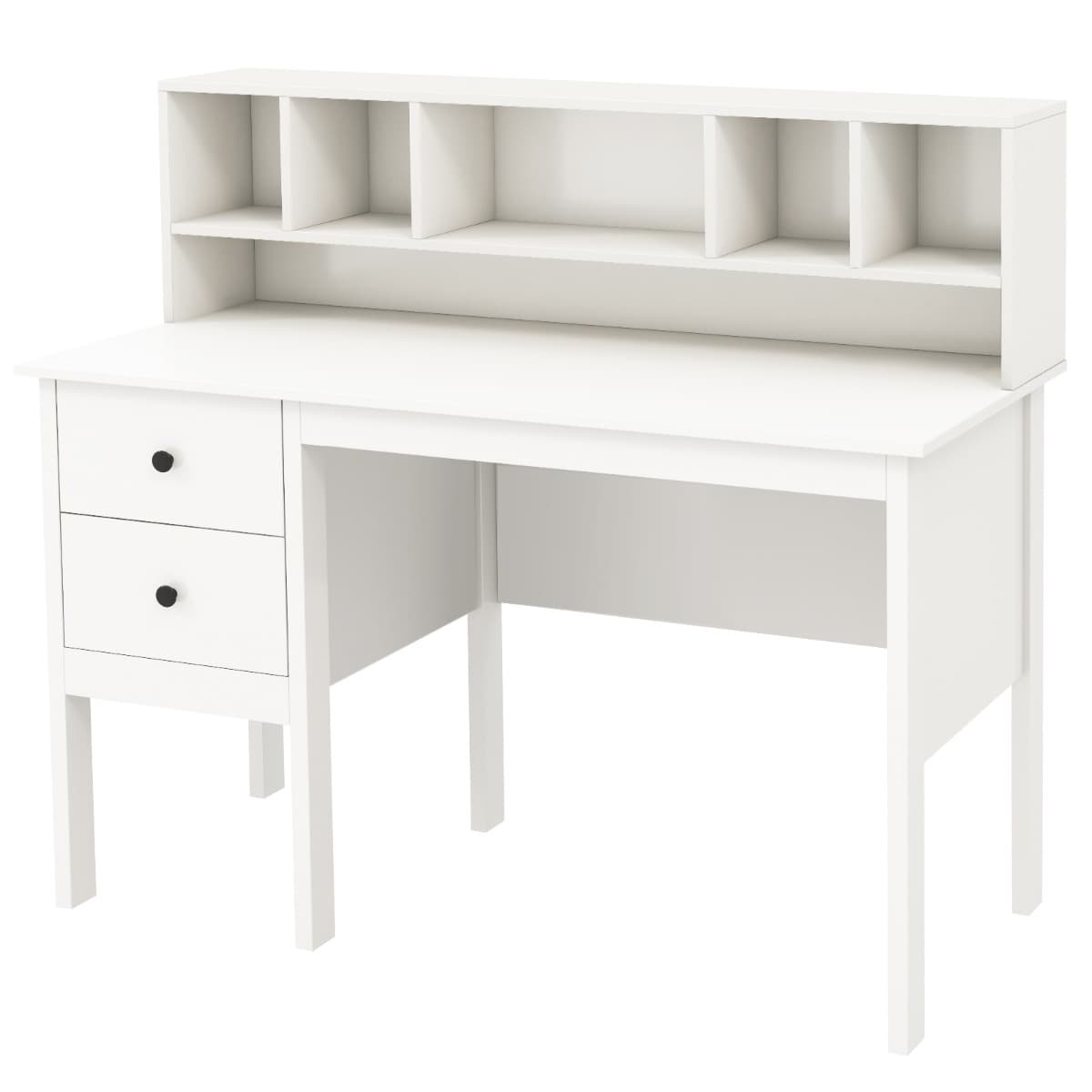 Bureau d'Ordinateur 60 x 120 cm Bureau d'Écriture avec 5 Compartiments et 2 Tiroirs de Rangement Bla