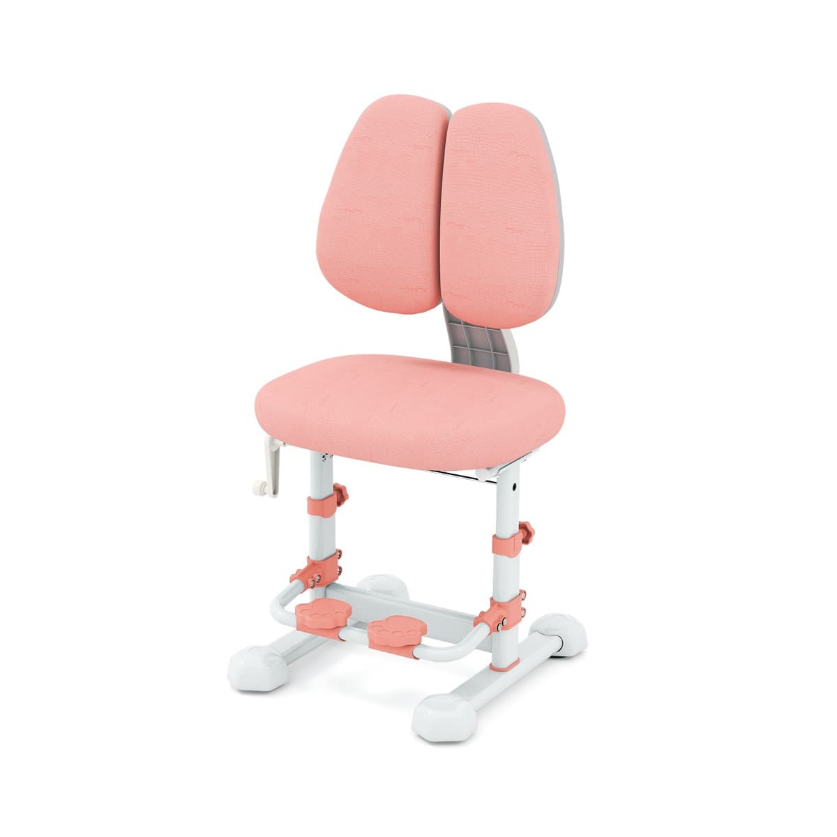 CostwayChaise d'Étude Ergonomique pour Enfants avec Dossier Réglable Repose-Pieds Hauteur et Profondeur de Siège Ajustables pour 3 Ans + Rose
