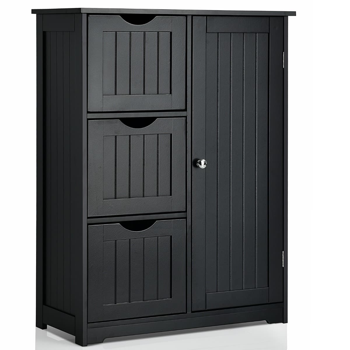 Meuble de Rangement avec 3 Tiroirs&1 Placard Étagère Réglable pour Salon Salle de Bain Chambre Burea