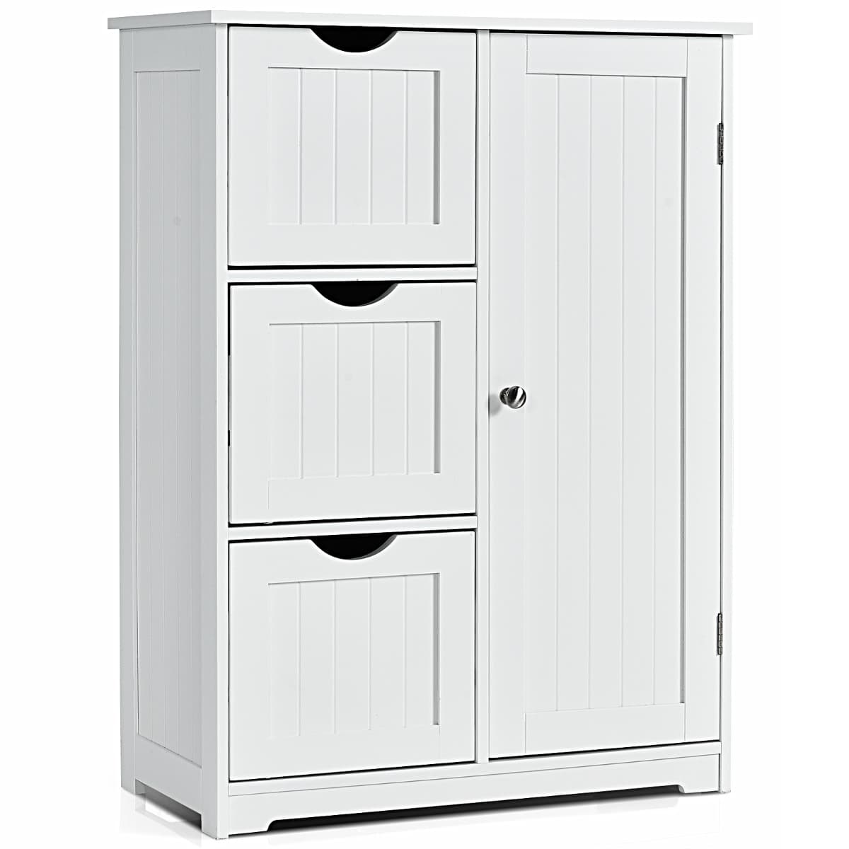 Meuble de Rangement avec 3 Tiroirs&1 Placard Étagère Réglable pour Salon Salle de Bain Chambre Burea