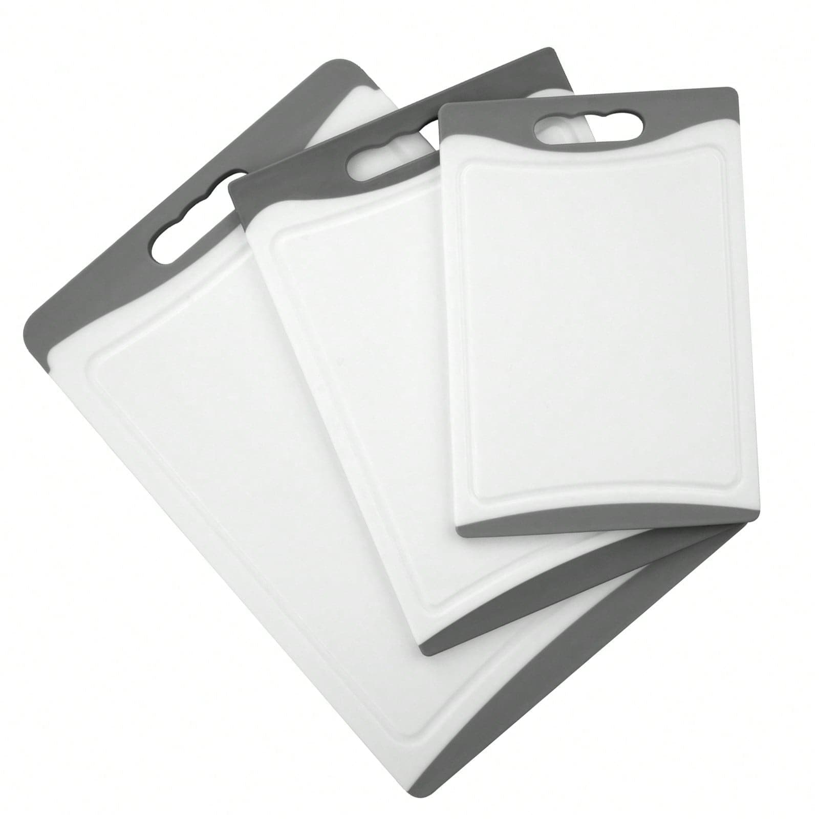 Hodeffior Planche à découper en plastique avec rainures pour jus et planches à découper antidérapantes, planche à découper 3 pièces, planche de