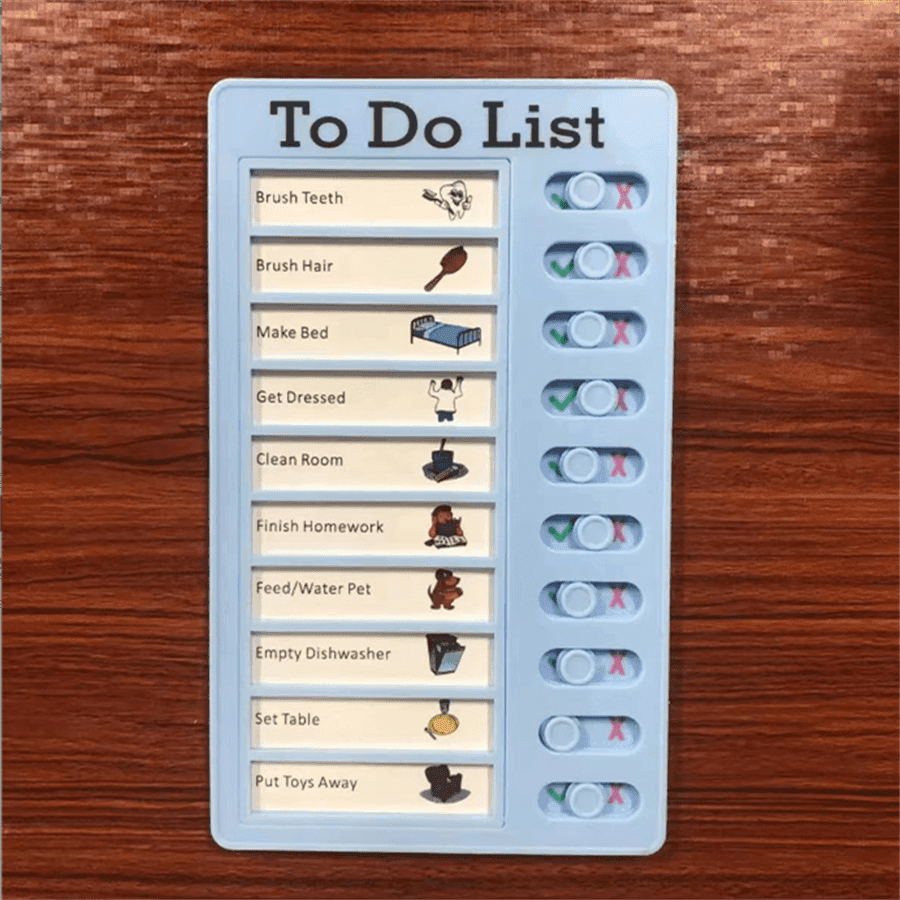 1 pièce Tableau de tâches de routine coulissant DIY, planification quotidienne personnalisée, mémo, liste de contrôle des tâches, tableau des