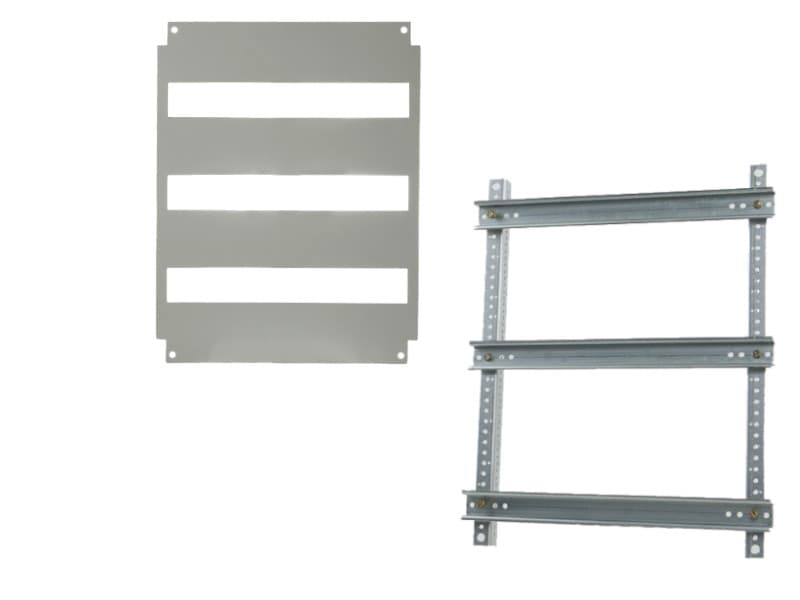Châssis avec plastron 69 modules pour coffret polyester 500x600 Solera Polibox