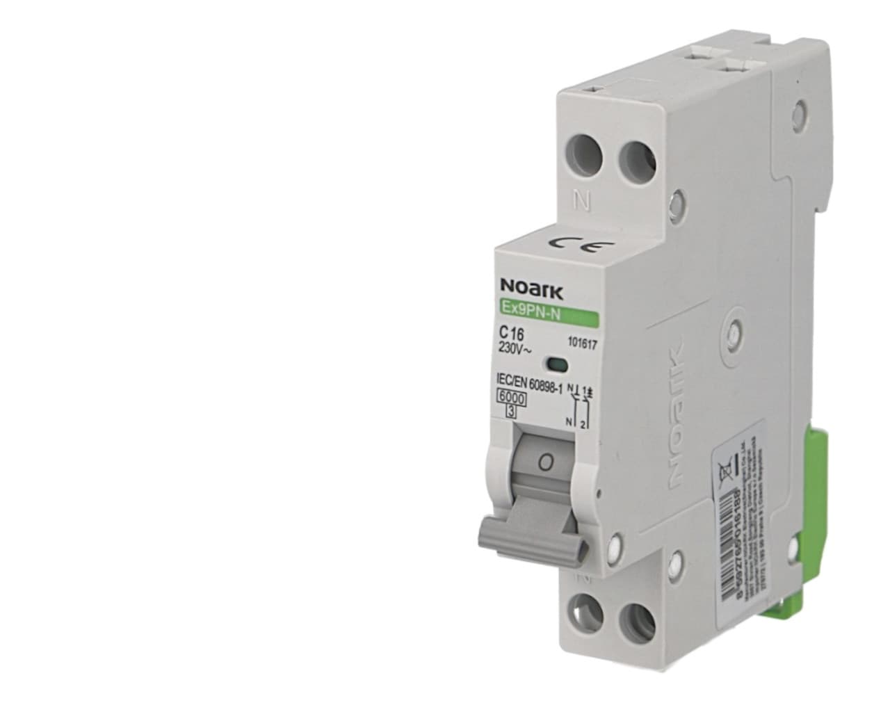 Disjoncteur modulaire phase neutre 40A courbe C 6kA Noark Ex9PN-N