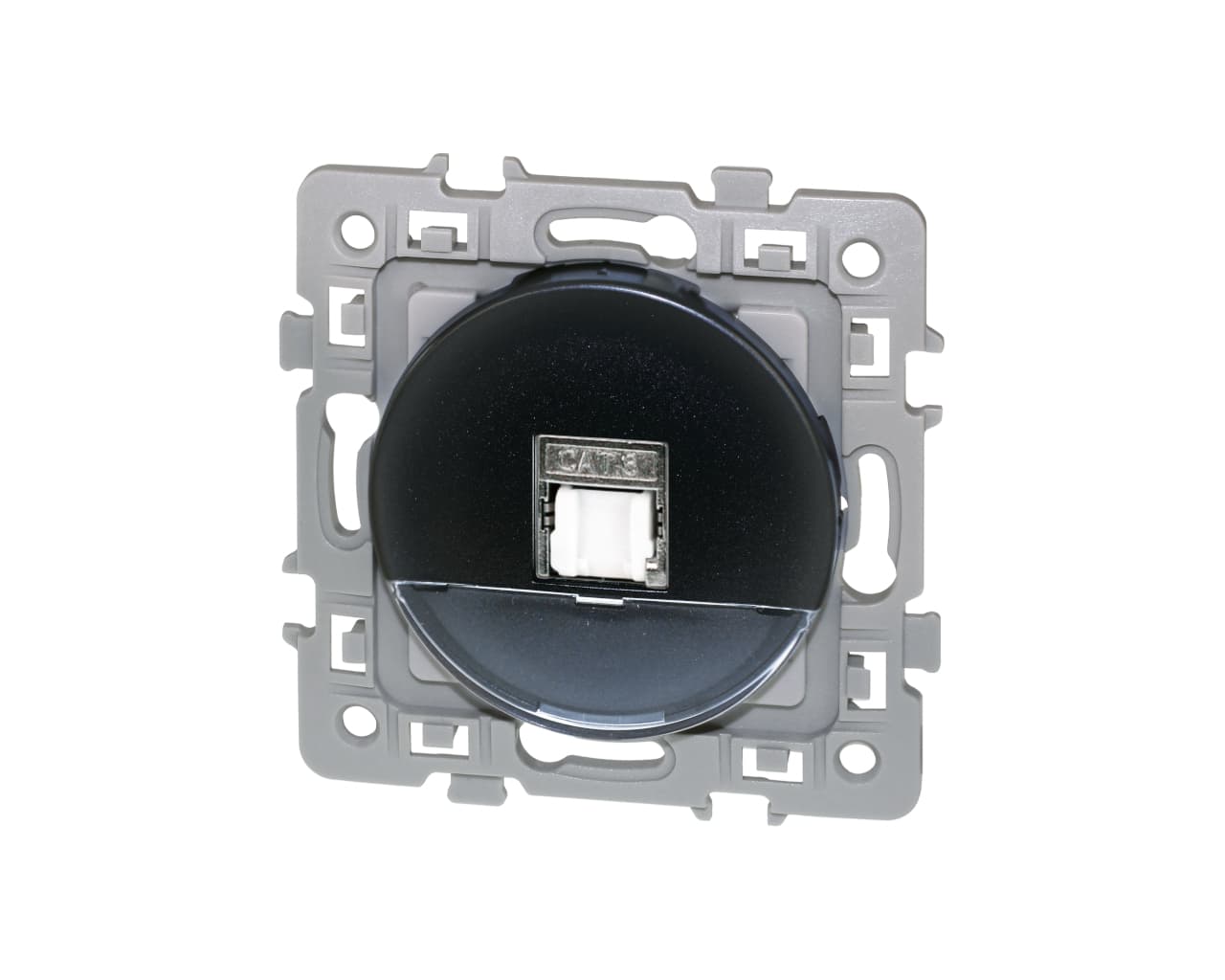 Prise RJ45 grade 3 cat.6a STP Noir Eur'Ohm Square