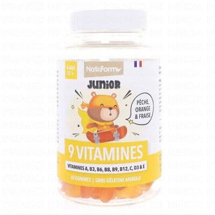 NAT & FORM Junior+ - 9 vitamines ours x60 gummies